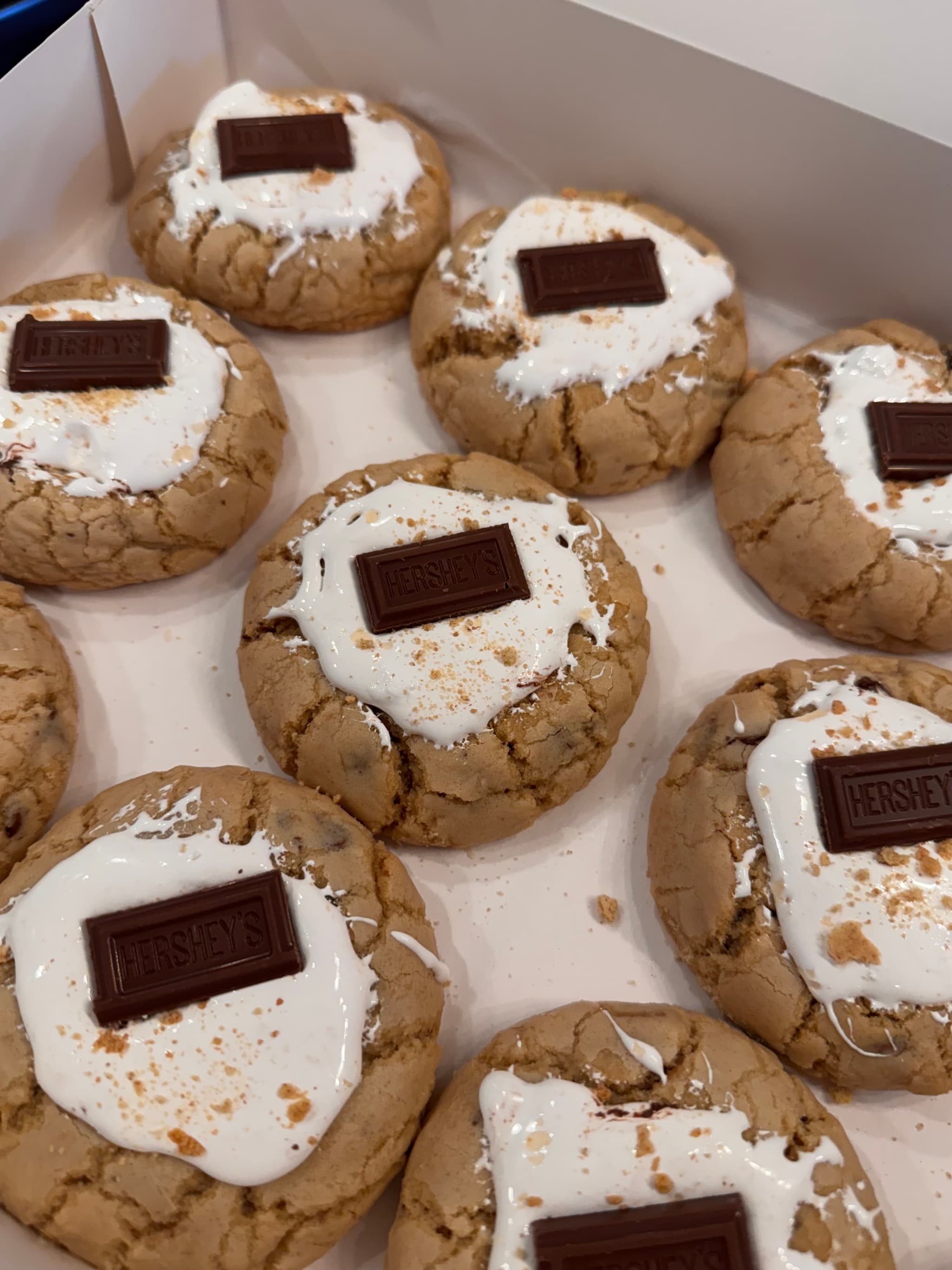 Freshly baked decorated cookies.